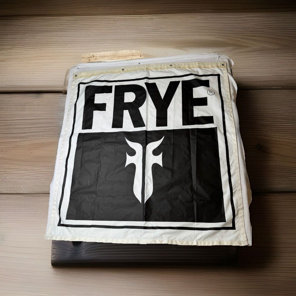 The Frye Company RARE Advertising Logo Banner Flag Approx 46"x48" Black & White